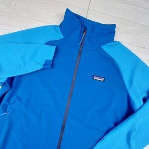 Patagonia R1 CrossStrata Jacket Mens XL Blue Full Zip Technical Midlayer 85445